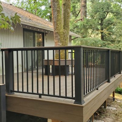 Trex railing with cocktail rail