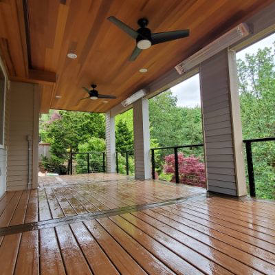 Tongue and groove cedar ceiling