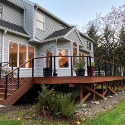 Ipe deck with cable railing