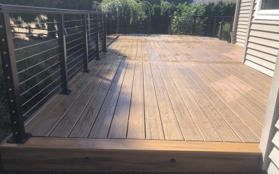 Trex Havana Gold deck with cable rail