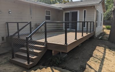 Trex Lineage Jasper deck with cable rail