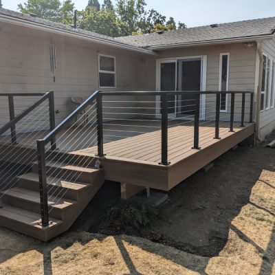 Trex Lineage Jasper deck with cable rail