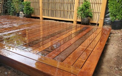 Ipe deck for a Japanese garden