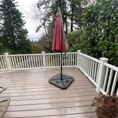 Trex Rocky harbor deck with Transcend railing