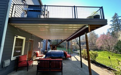 Trex Signature Mesh Railing at Spiced Rum Deck with DrySpace