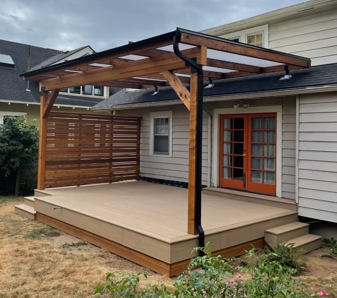 Wooden Acrylite Cover at AZEK Weathered Teak Deck