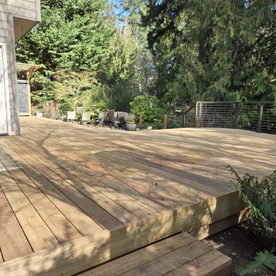 pre-stained Cedar deck