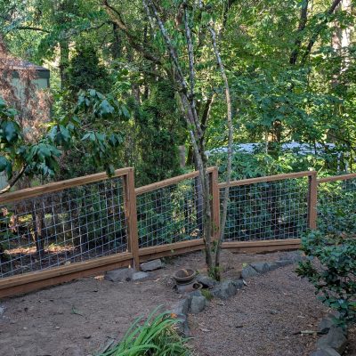 Stepped down Hog Panel fence