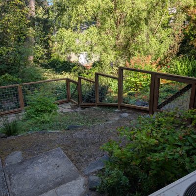 Stepped down Hog Panel fence
