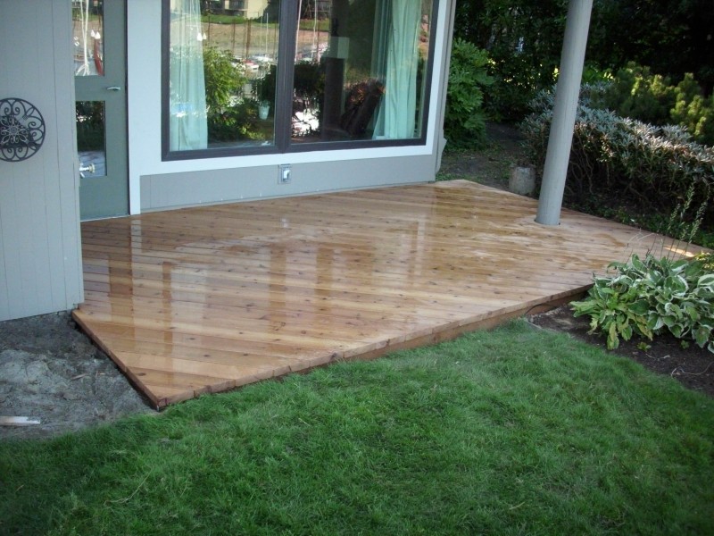 Oak brown stained deck