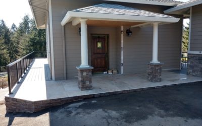 Mbrico tile deck with Trex Island Mist