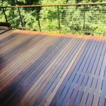 Ipe deck with cable rail