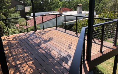 Ipe deck with cable rail