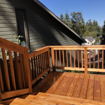 Tight knot cedar deck