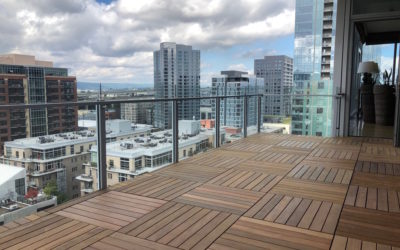 Ipe Deck Tiles with Glass Railing